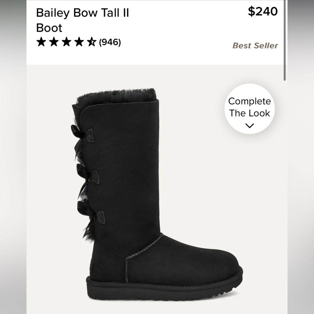 New in Box Women’s Size 10 Bailey Bow Tall II Koolaburra by Ugg US in Black